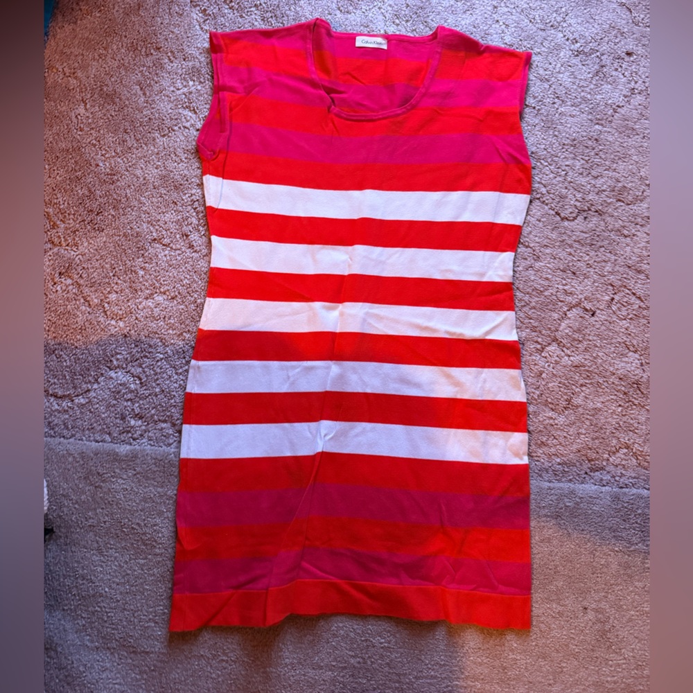 Calvin Klein Pink and Red Striped Garment